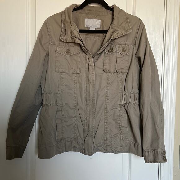 Old Navy Jackets & Blazers - Old Navy Khaki Jacket with pockets and cinched waist Size Lg